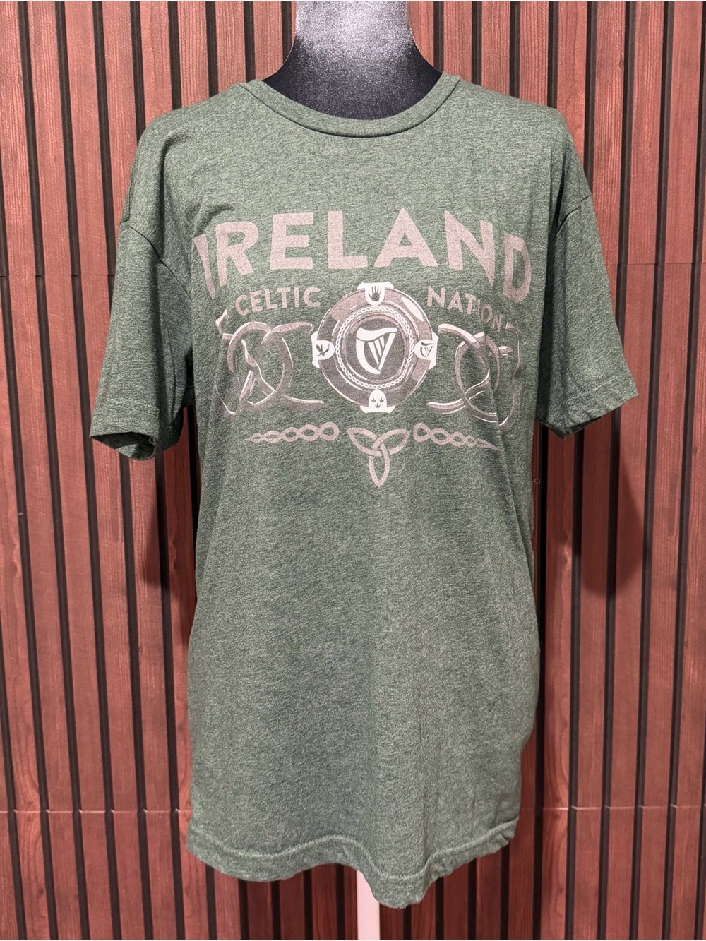 Ireland Graphic Tee | Green Distressed Vintage Style T-Shirt | Relaxed Fit